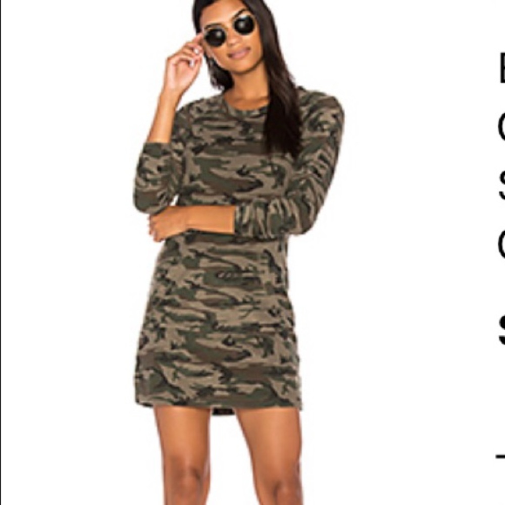 Textured camo sweatshirt dress